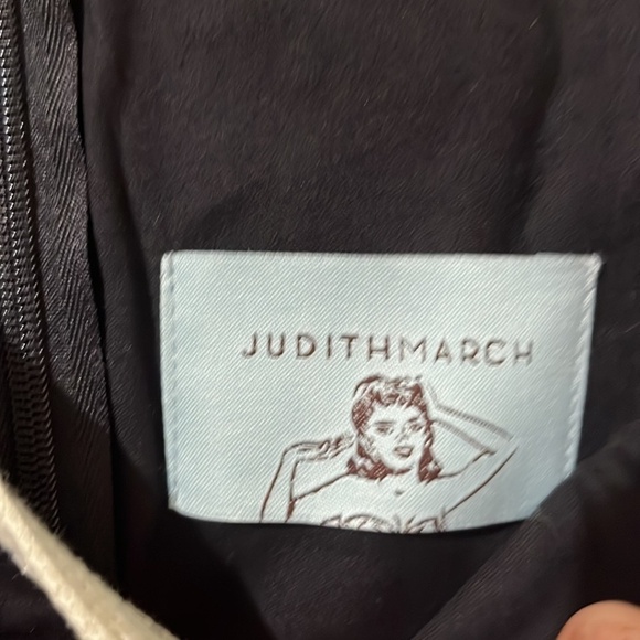 Judith March Black and Cream Striped Dress a106 - Picture 3 of 5